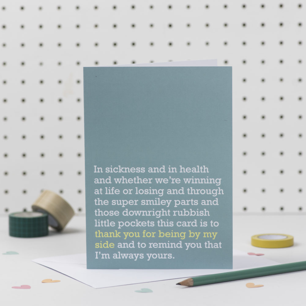  Thank You For Being By My Side Card For Partner The Right Lines